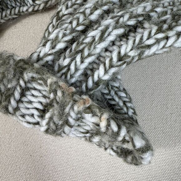 ZARA Chunky Knit Sweater V-neck Long Sleeve Wool Blend Olive Women's Medium - Picture 12 of 14